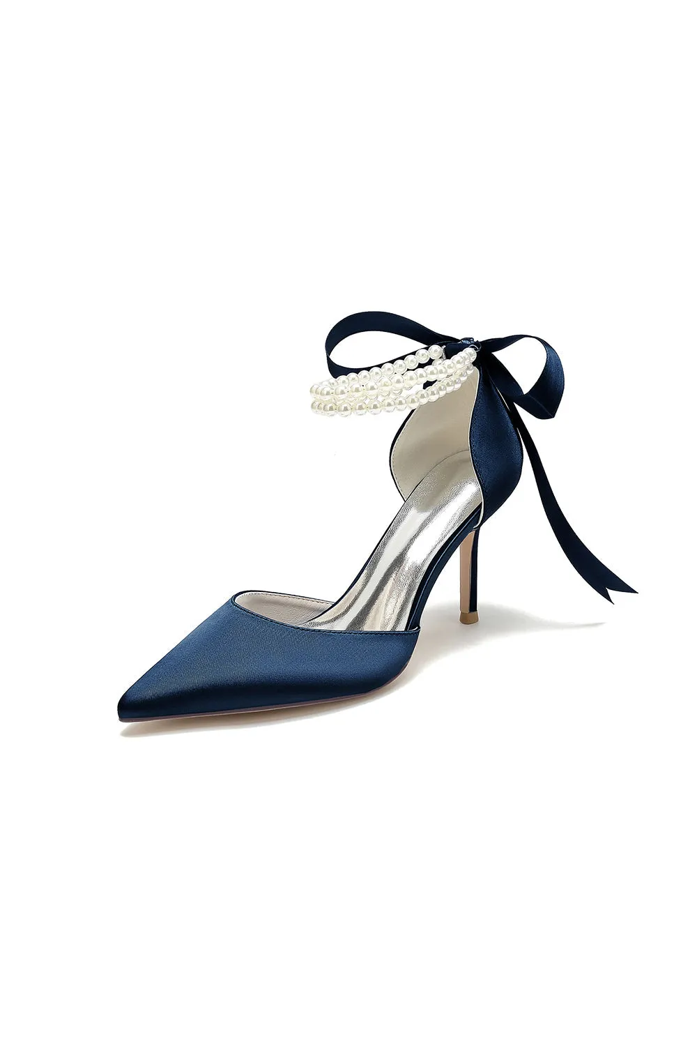 Pointed Toe Party Shoes with Ribbon Tie