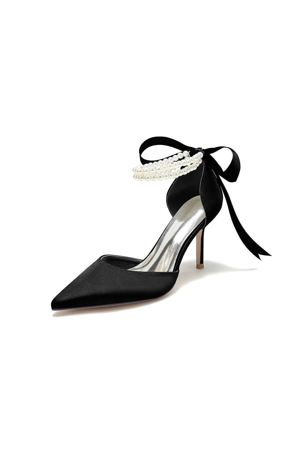 Pointed Toe Party Shoes with Ribbon Tie