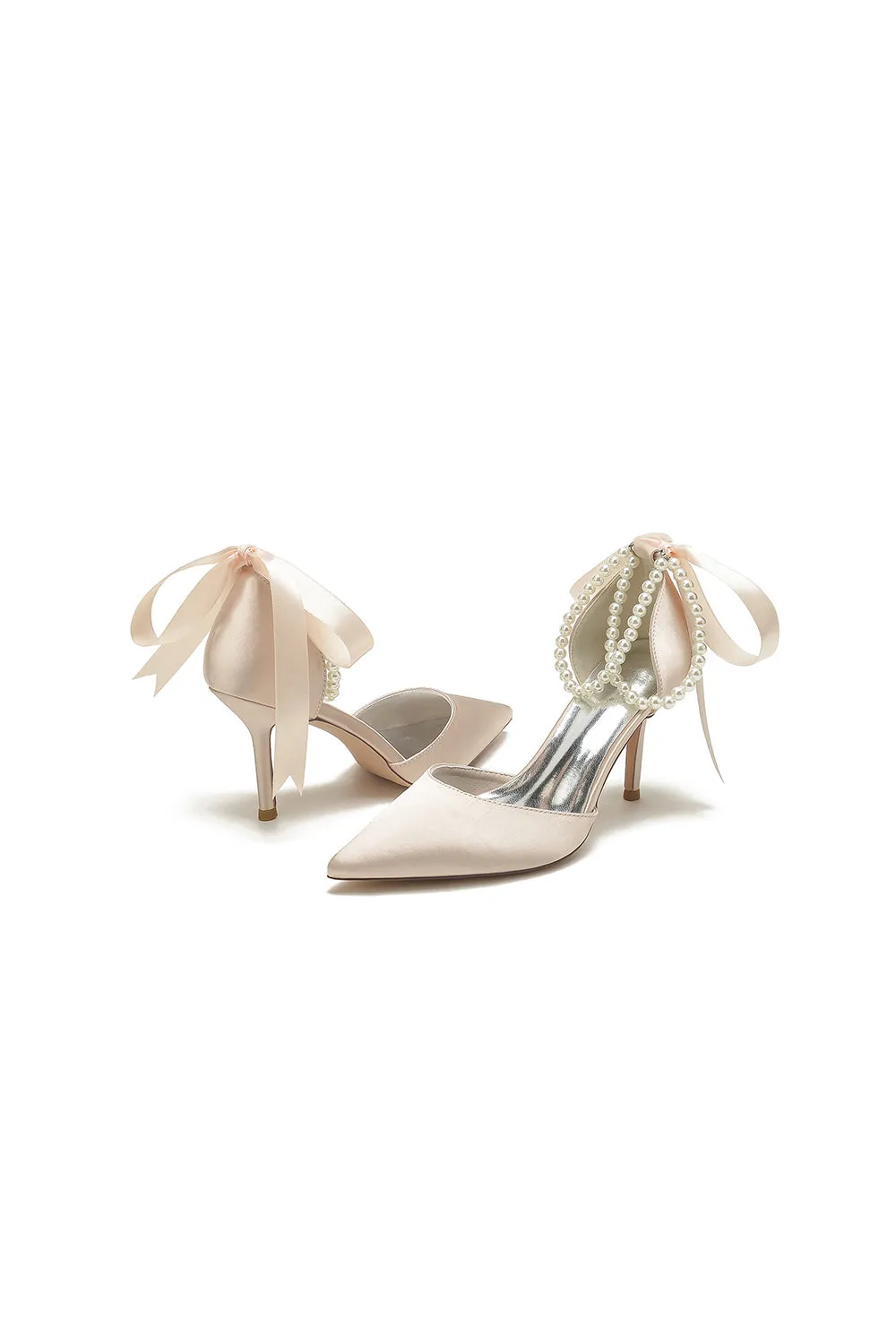 Pointed Toe Party Shoes with Ribbon Tie