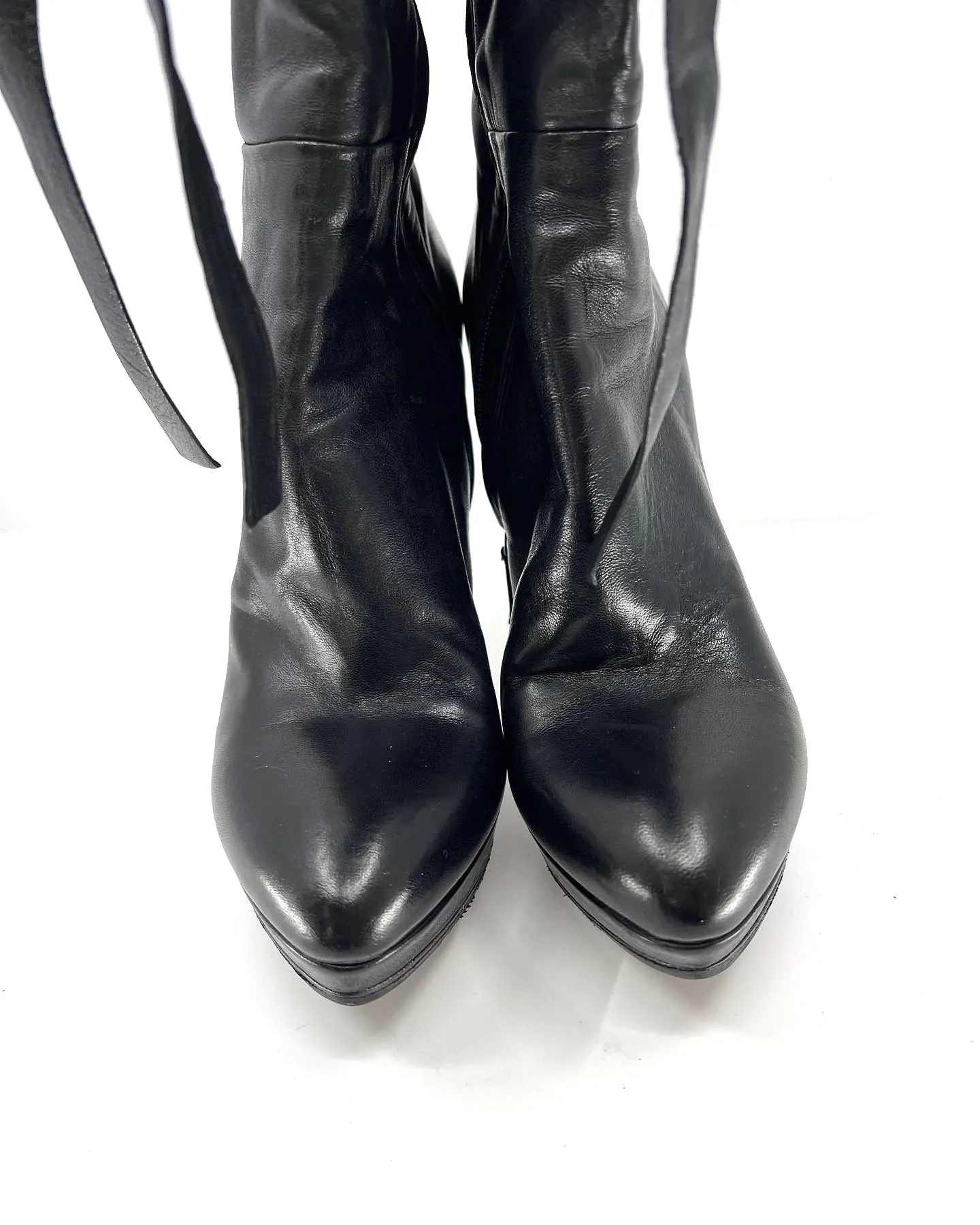 PRADA SLOUCH LAYER LEATHER BOOTS