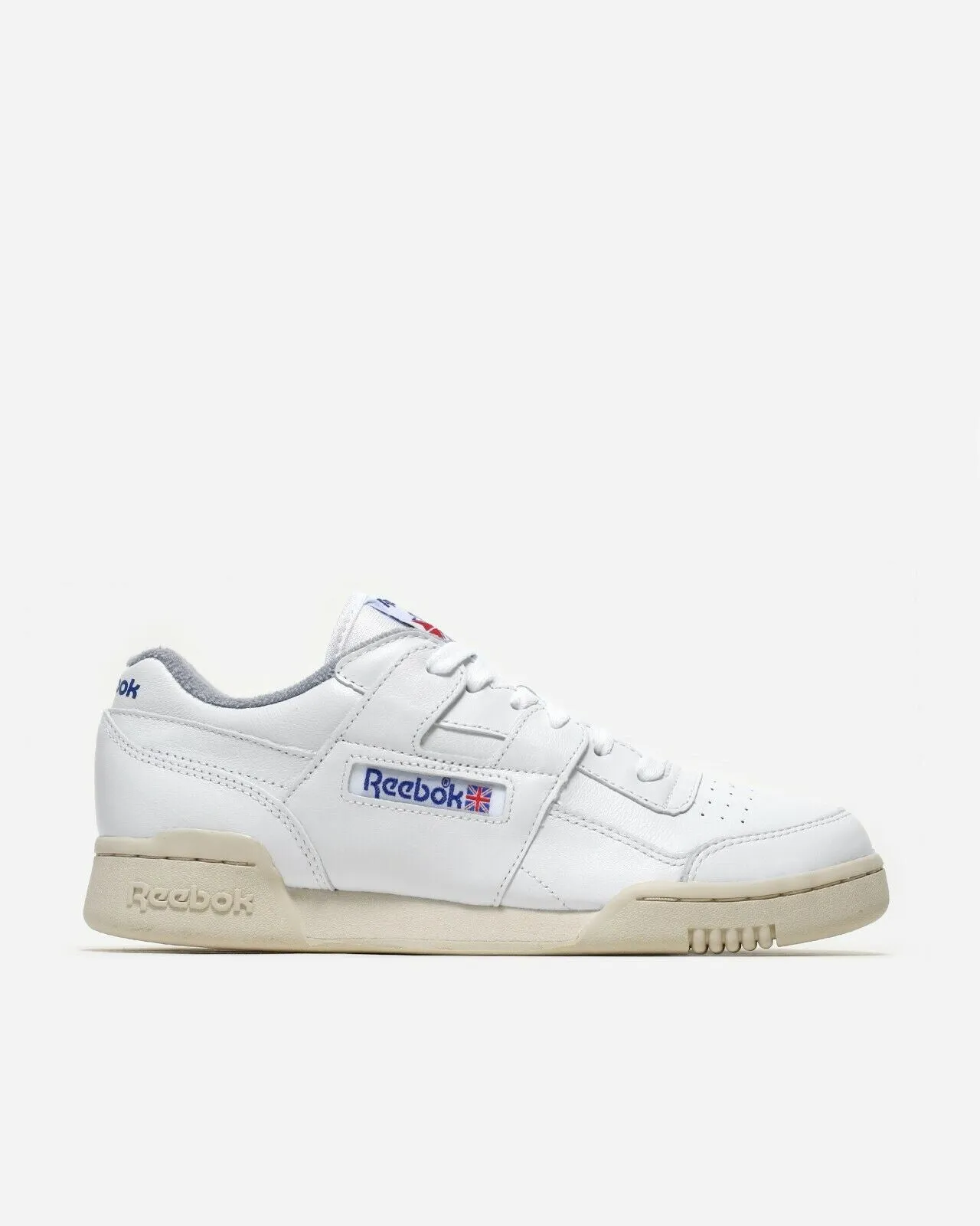 Reebok Workout Plus R12 Mens Leather Trainers White SIZE UK 7.5 7 8 Low