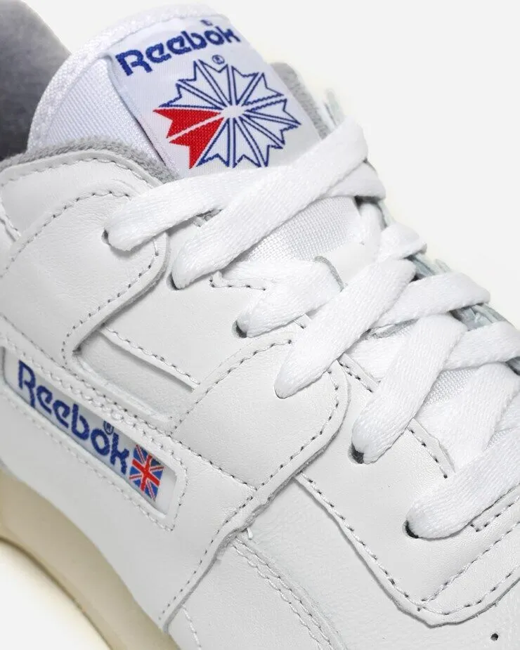 Reebok Workout Plus R12 Mens Leather Trainers White SIZE UK 7.5 7 8 Low