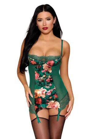 Retro Chic Velvet Garter Slip