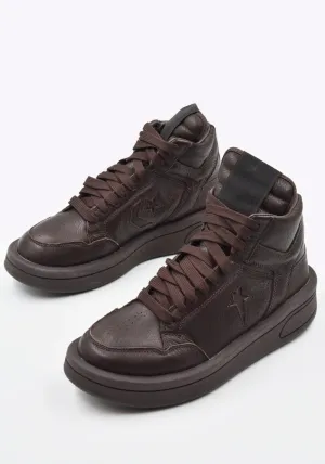 RICK OWENS DRKSHDW X CONVERSE DC01BX342 TURBOWPN \MI\d-TOP SNEAKERS CLAY
