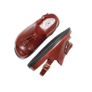 Rita Brown Tassel Chunky Sandals