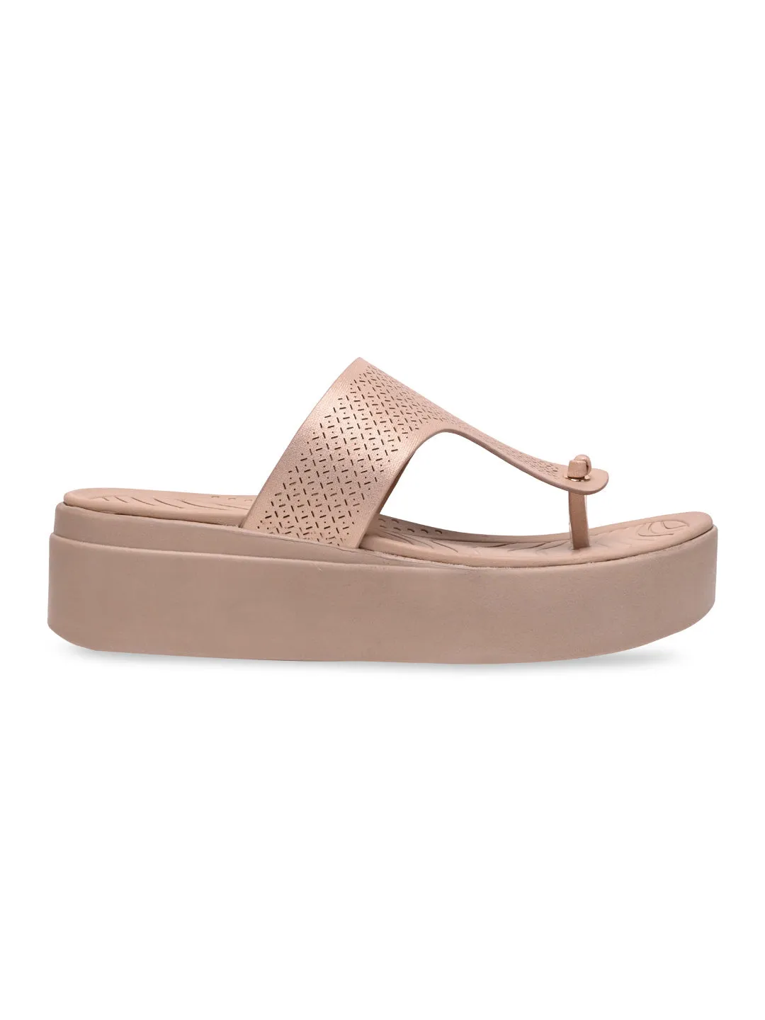 Rocia By Regal Rose Gold Women Casual Wedge Heels
