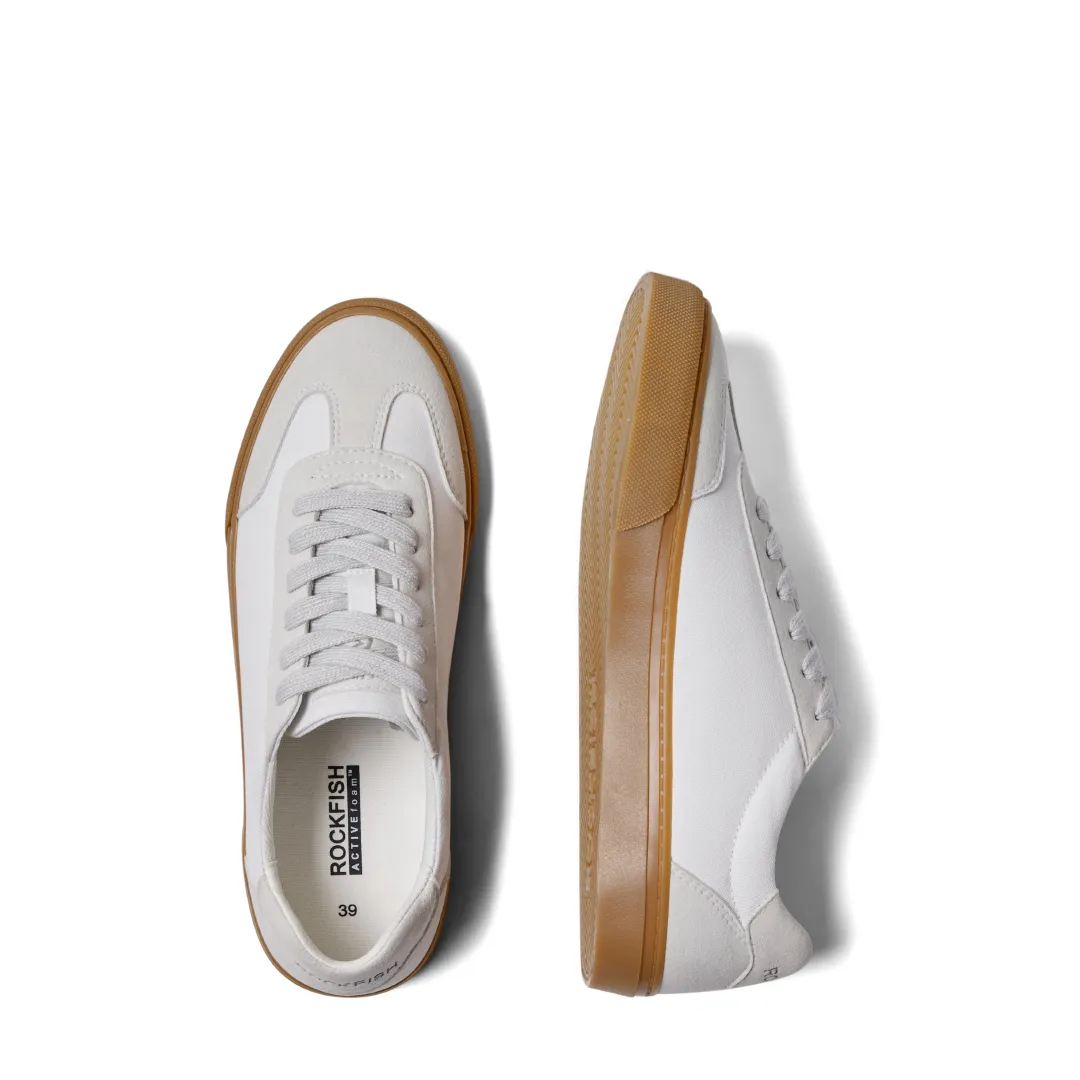 ROCKFISH White / Gum 901 DWR Ladies Trainers, German Army Trainer (GAT), Womens Canvas Sneaker