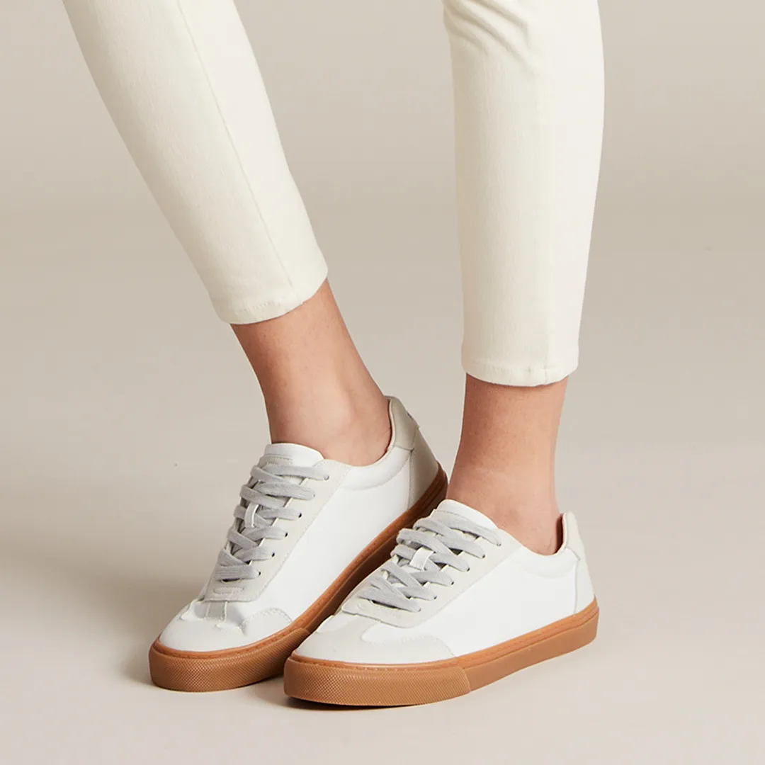 ROCKFISH White / Gum 901 DWR Ladies Trainers, German Army Trainer (GAT), Womens Canvas Sneaker