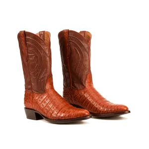 Rujo Boots Men's The Arturo Caramel Caiman Belly Boots