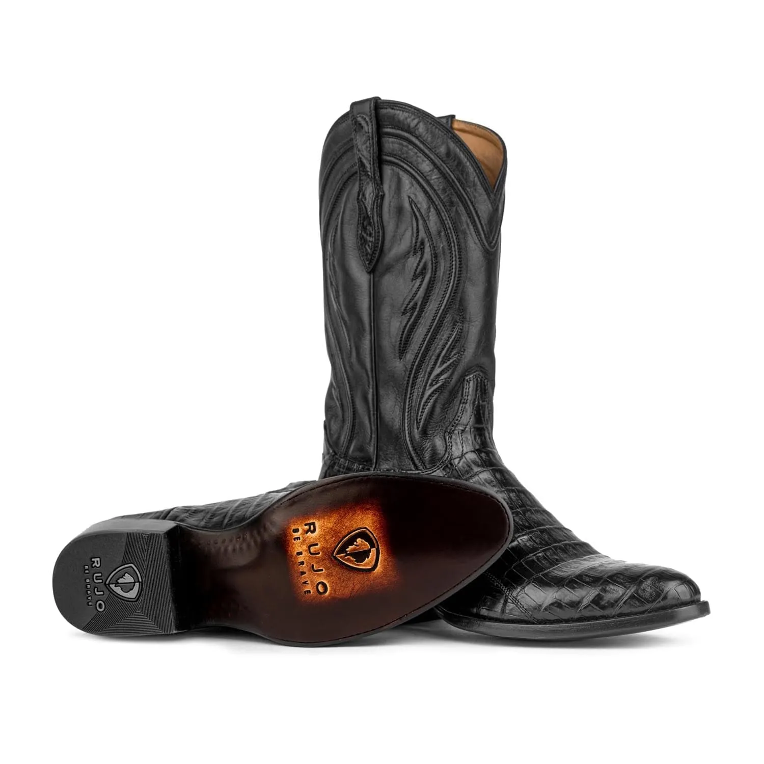 Rujo Boots Men's The Blake Midnight Caiman Tail Boots