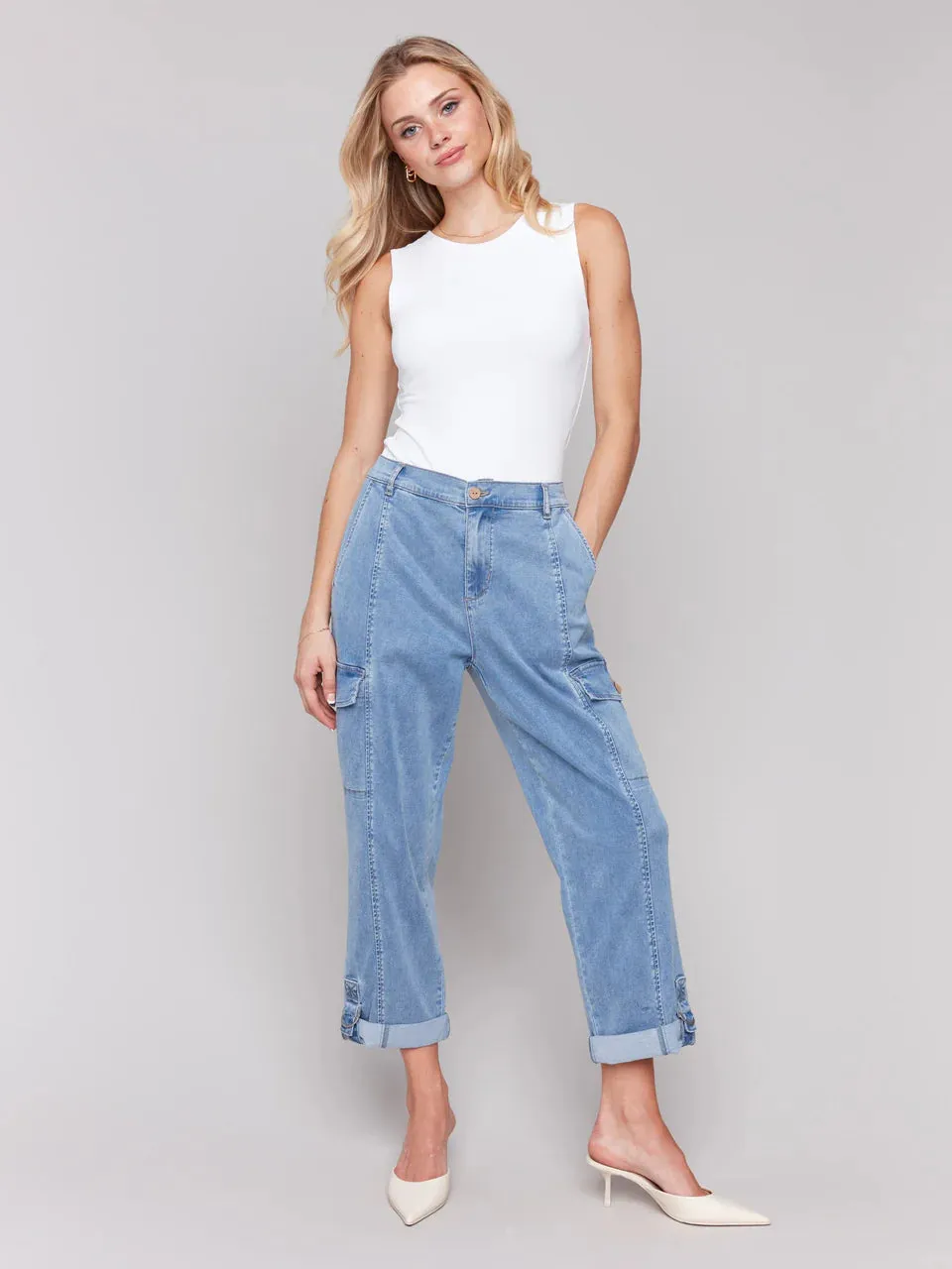 Safari Cargo Canvas Pant Chambray , Chambray