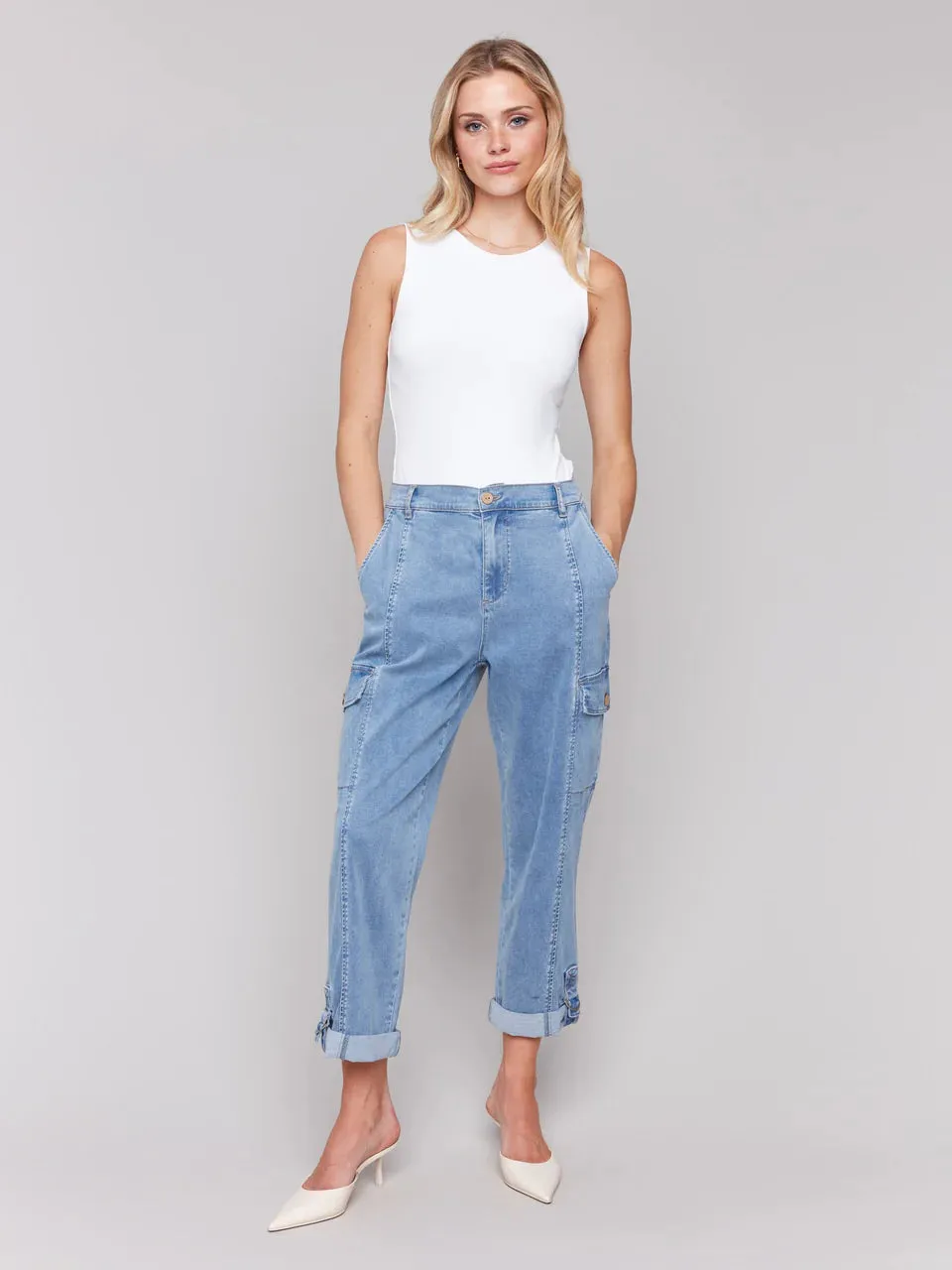 Safari Cargo Canvas Pant Chambray , Chambray
