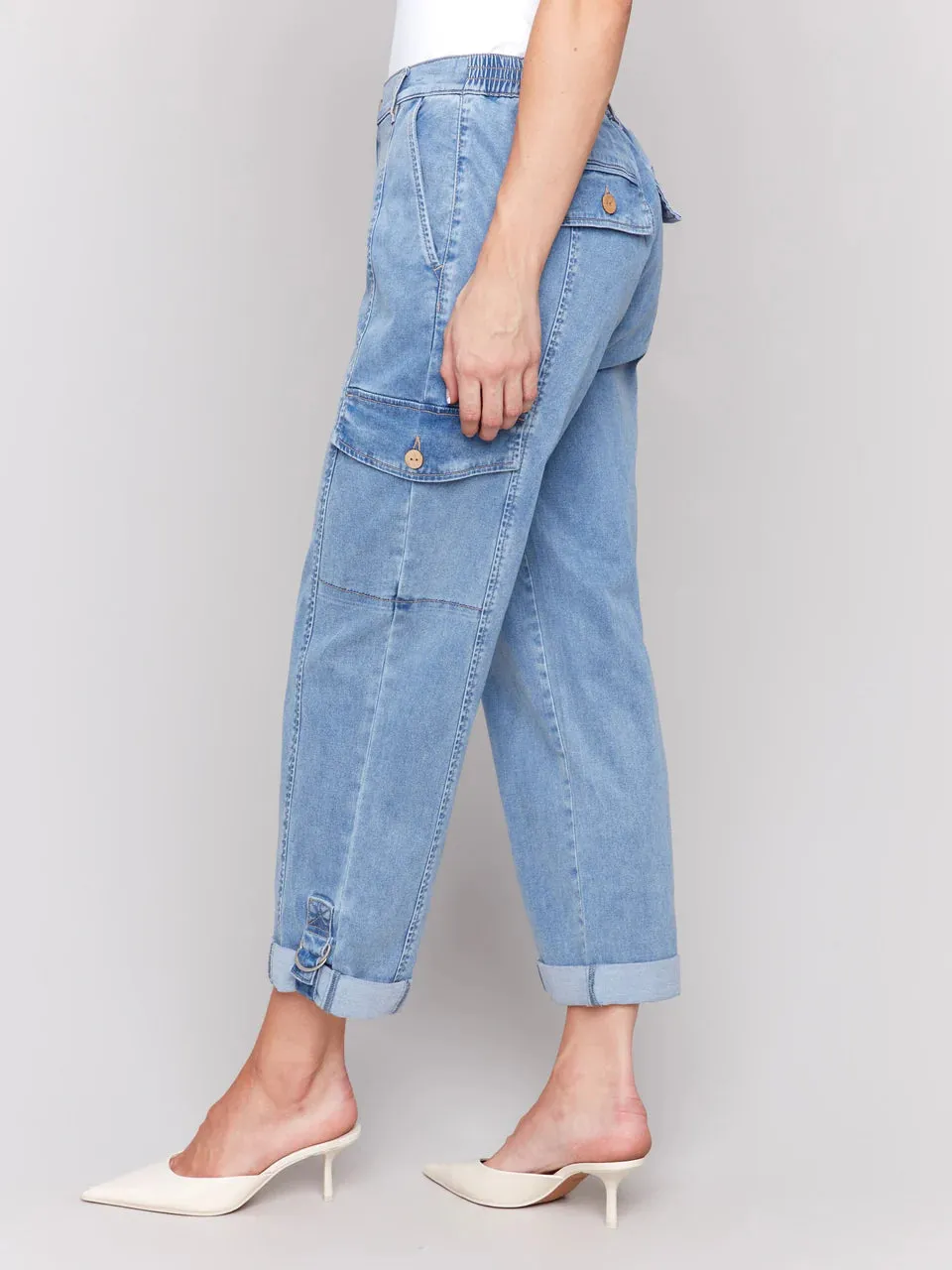 Safari Cargo Canvas Pant Chambray , Chambray