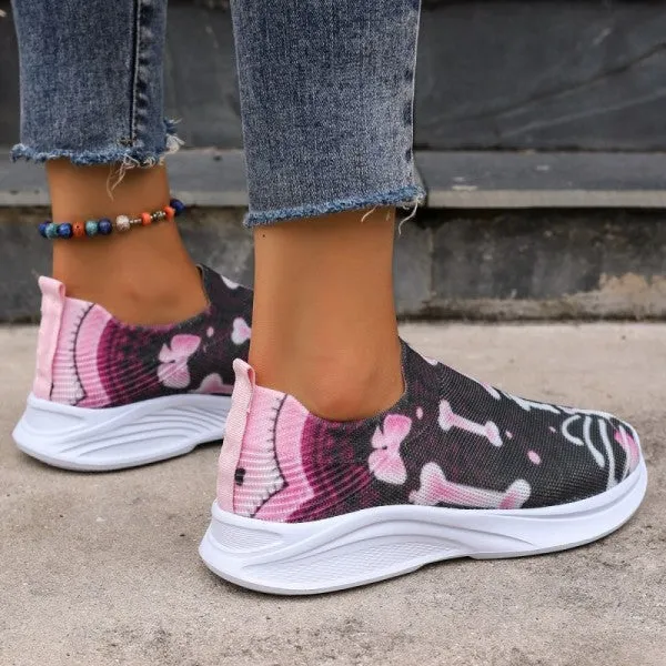 sealbeer - Purple Casual Patchwork Printing Round Comfortable Out Door Shoes