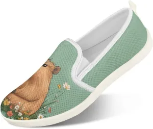 Slip On Shoes for Women Stylish Casual Sneakers Loafers Comfort Zero Drop Flat Walking Sneakers Lightweight Gym Workout Running