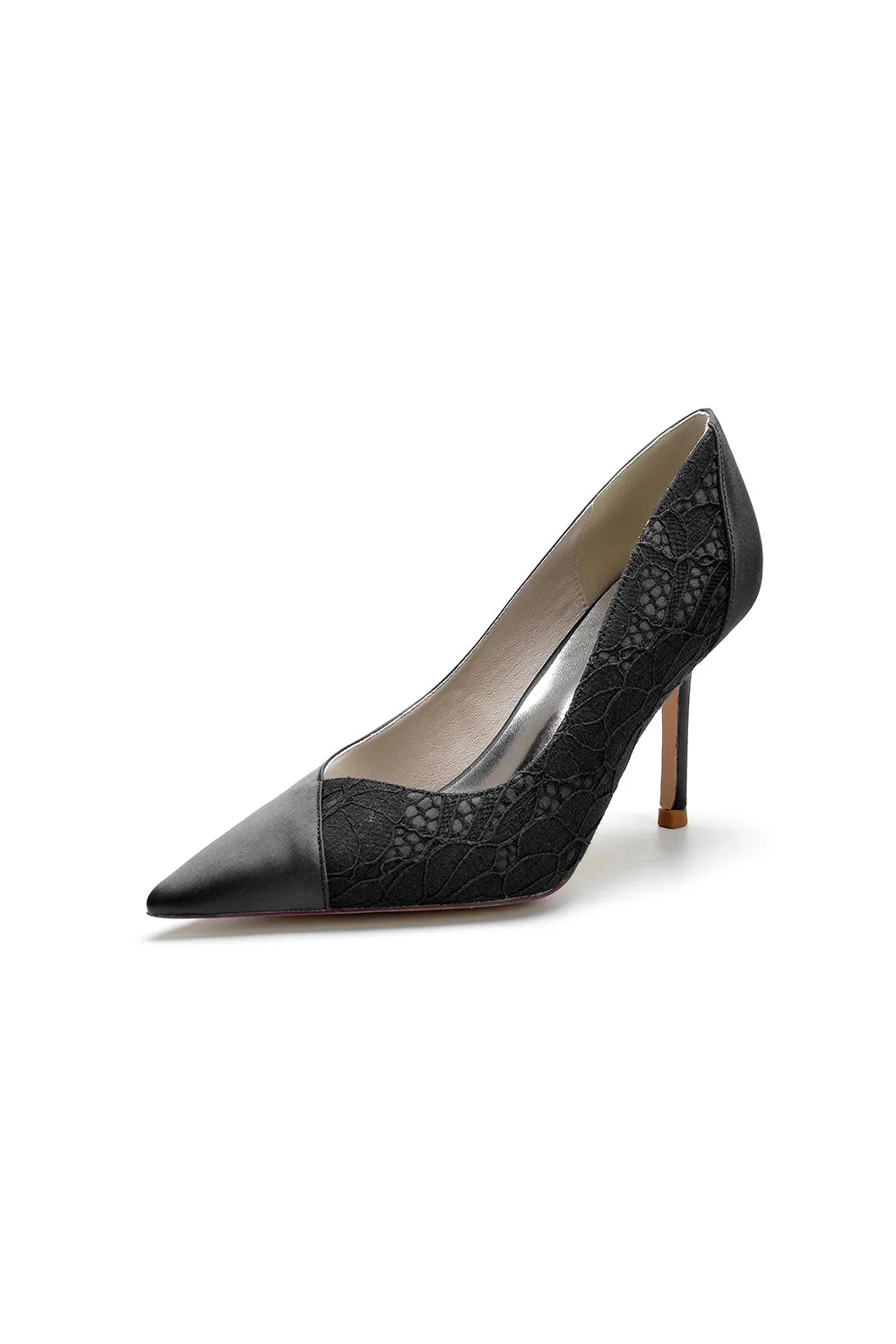 Stiletto Pointy Heels Lace Wedding Shoes