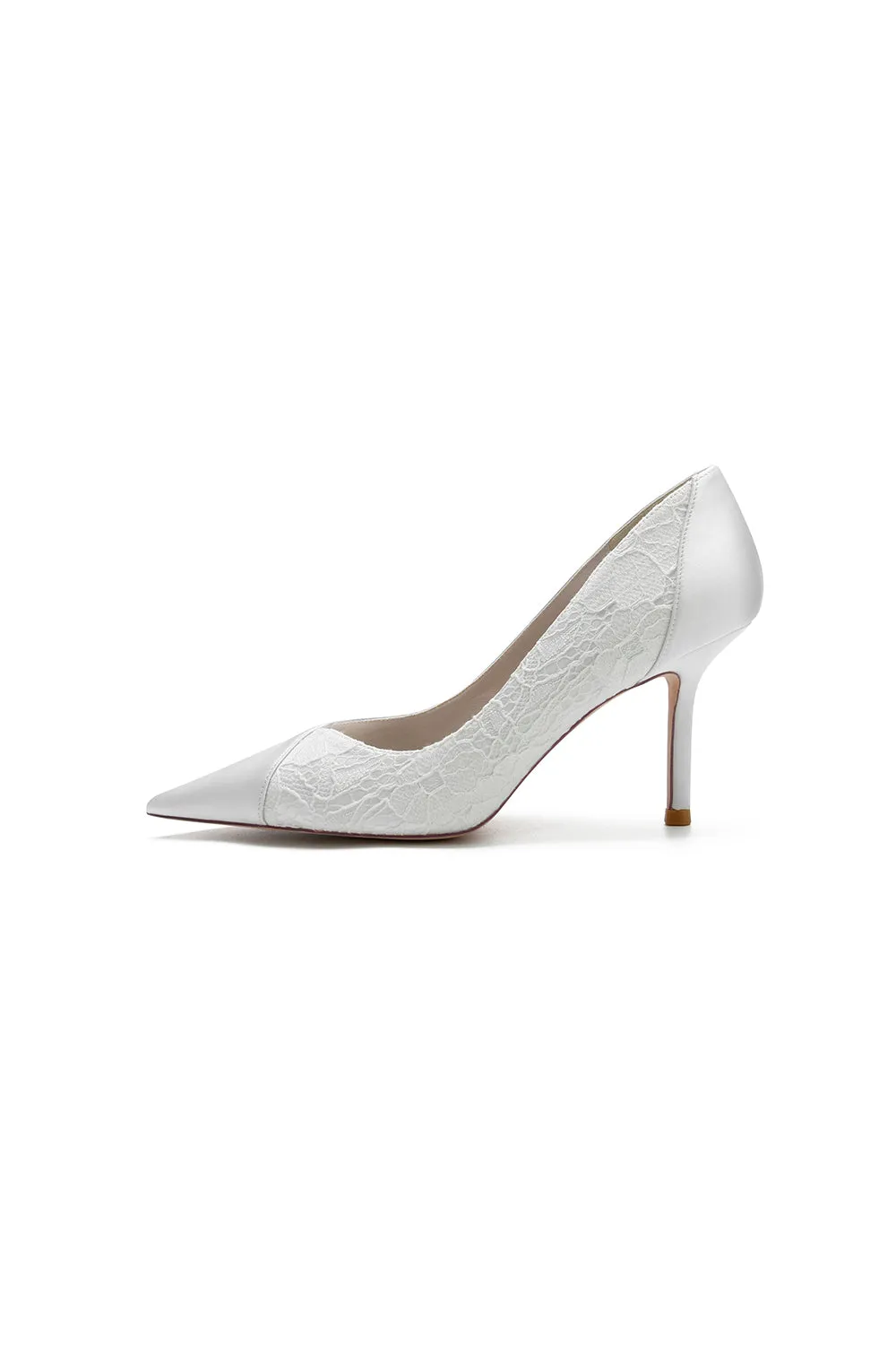 Stiletto Pointy Heels Lace Wedding Shoes