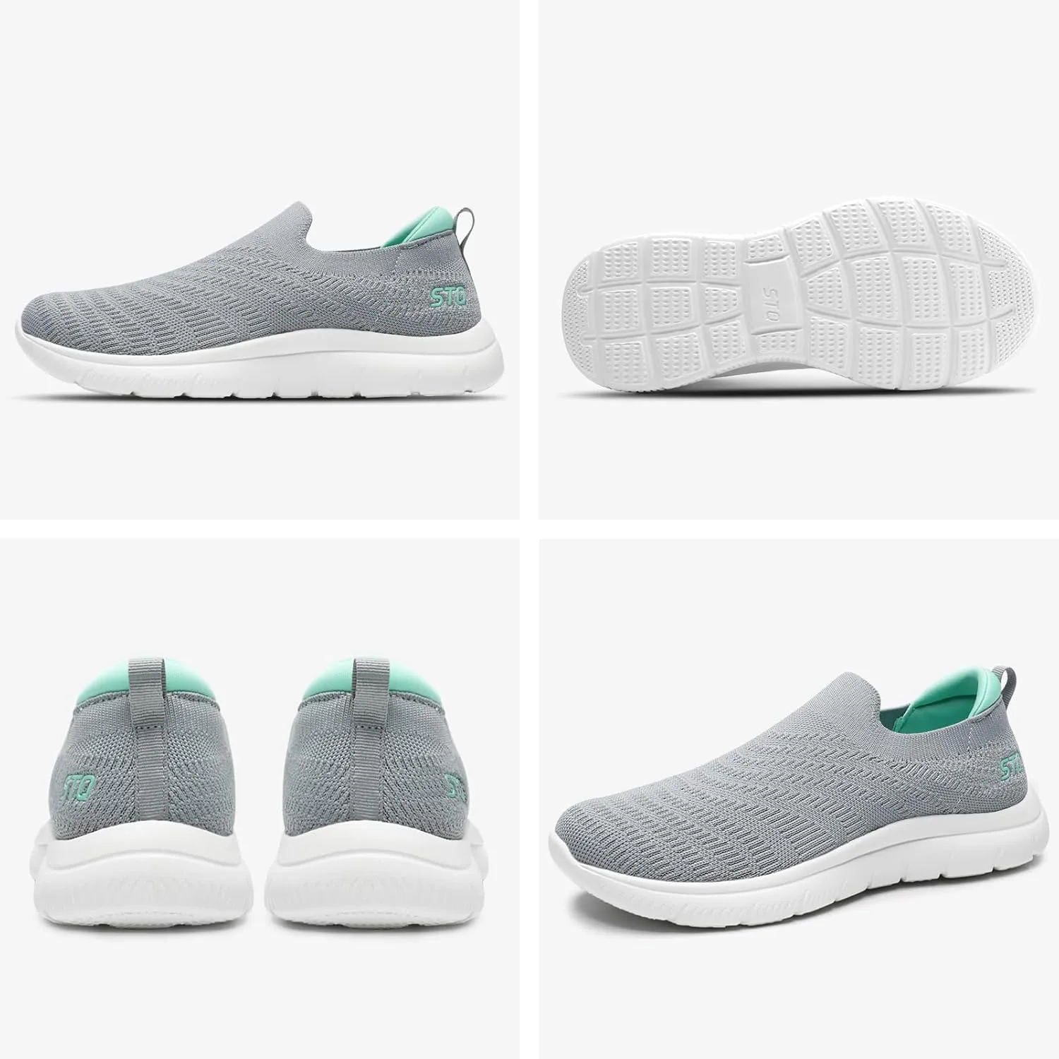 STQ Walking Shoes for Women Arch Support Comfort Lightweight Slip on Sneakers with Memory Foam