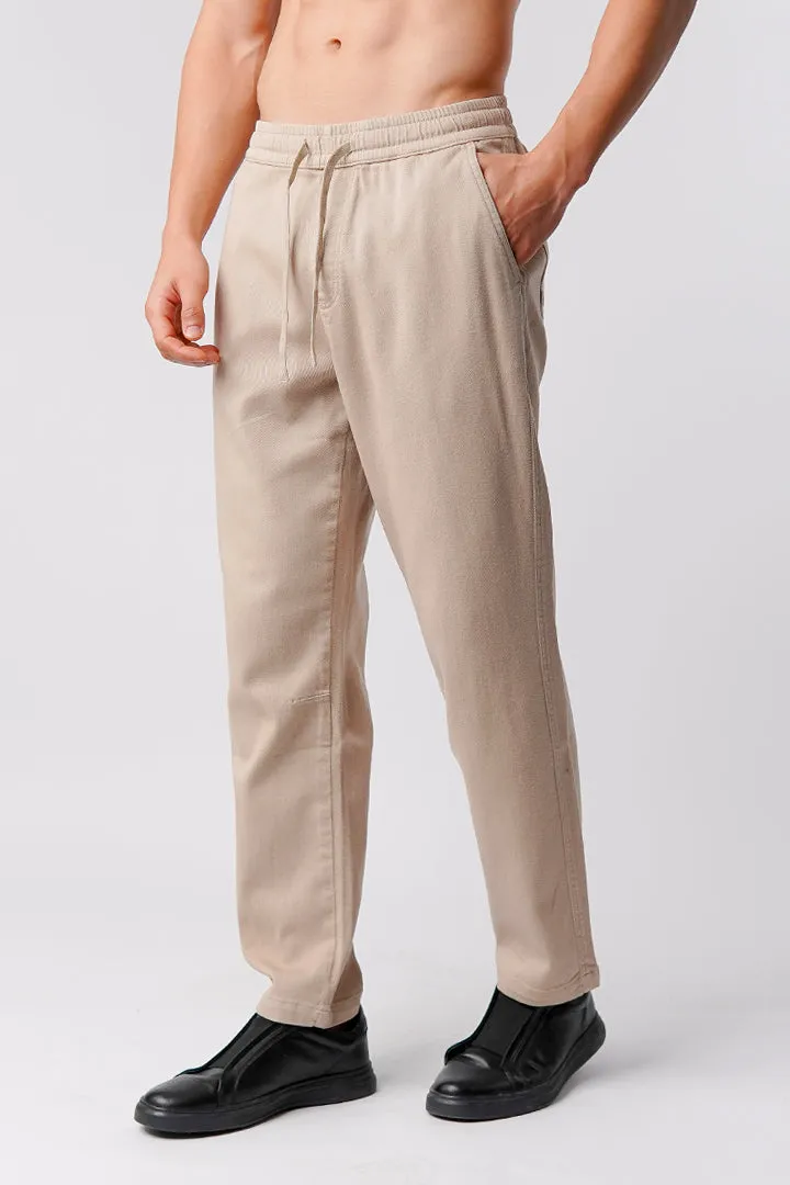 Straight Jogger Pants - Beige