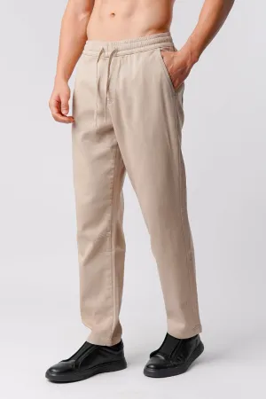 Straight Jogger Pants - Beige