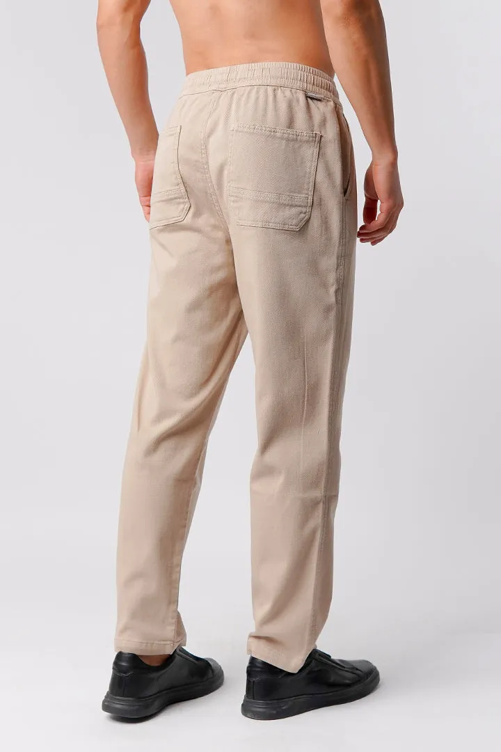 Straight Jogger Pants - Beige