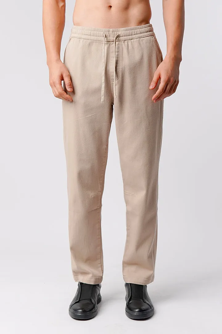 Straight Jogger Pants - Beige
