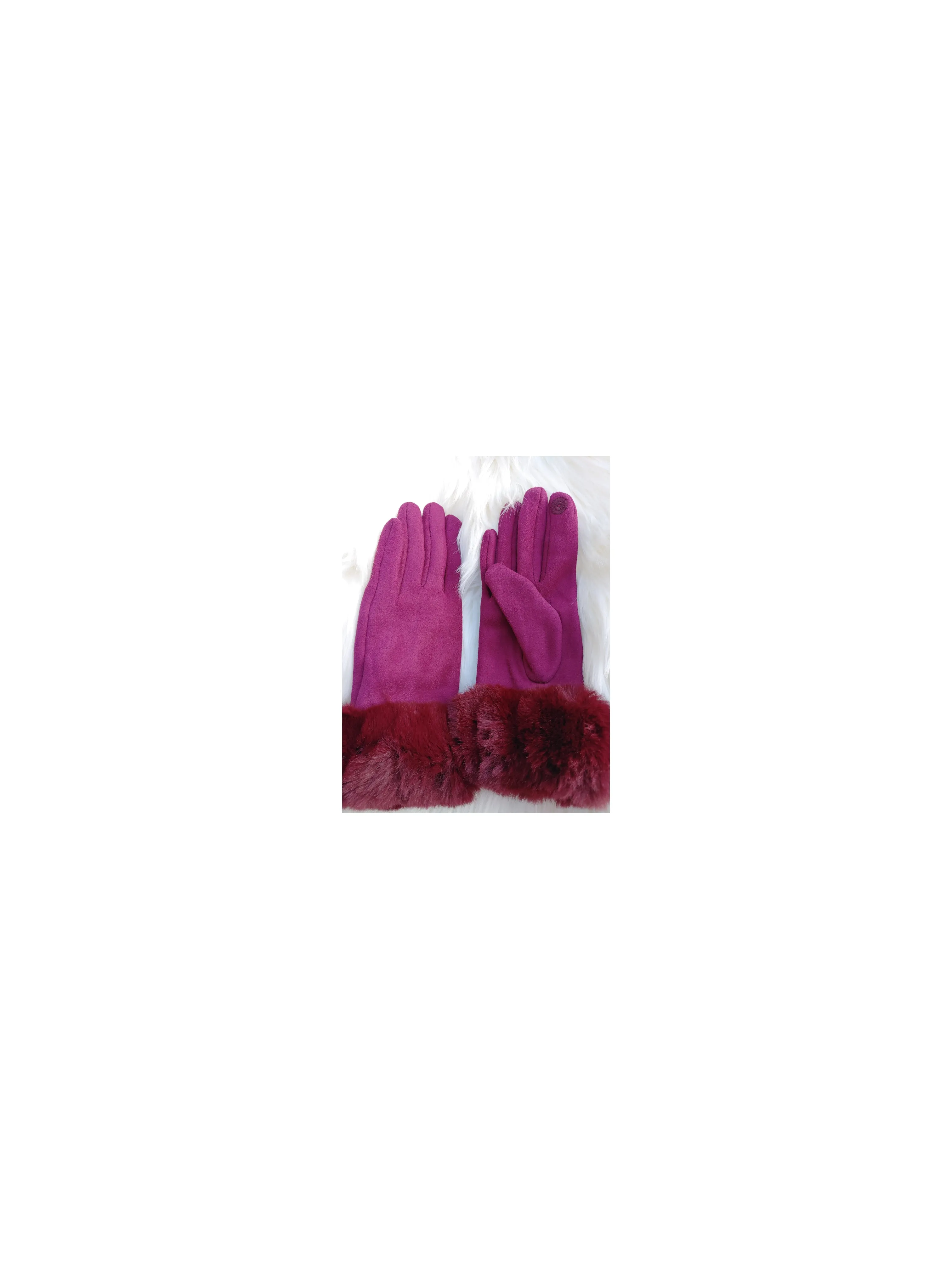 Suede handschoenen rood met touchscreen