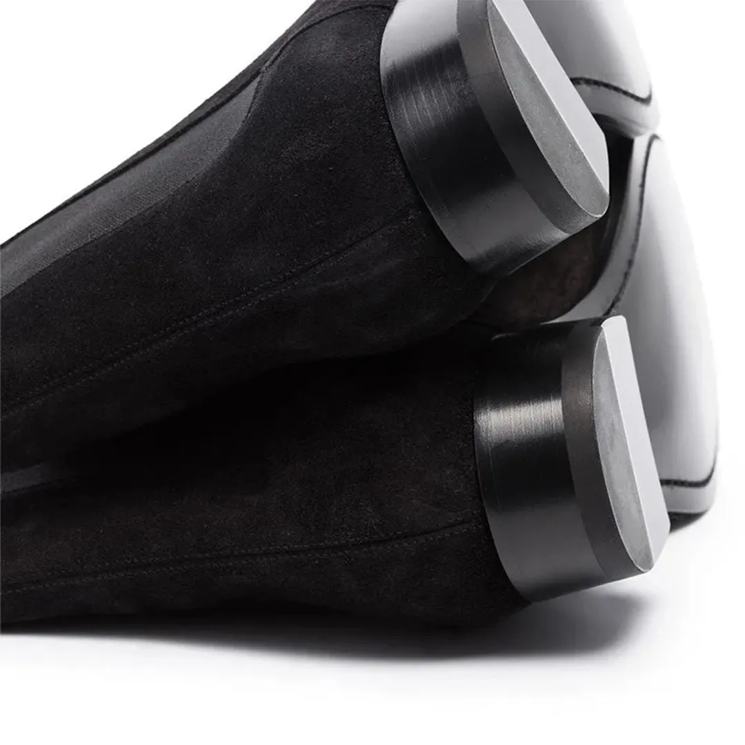 Suede Square Toe Boots