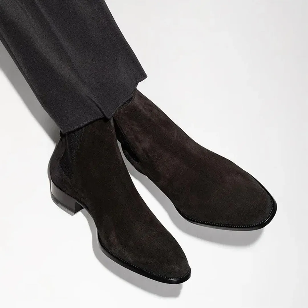 Suede Square Toe Boots