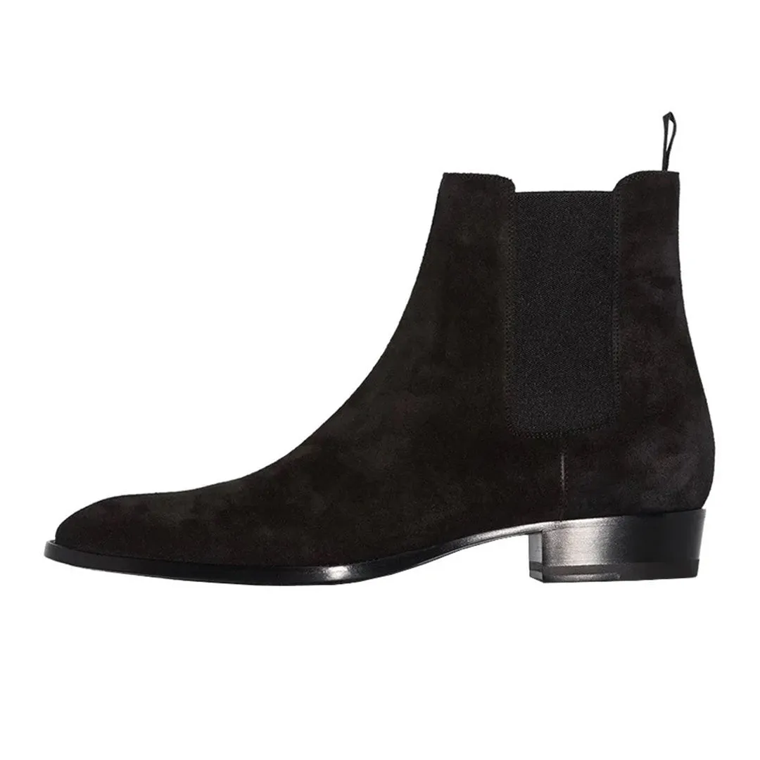 Suede Square Toe Boots