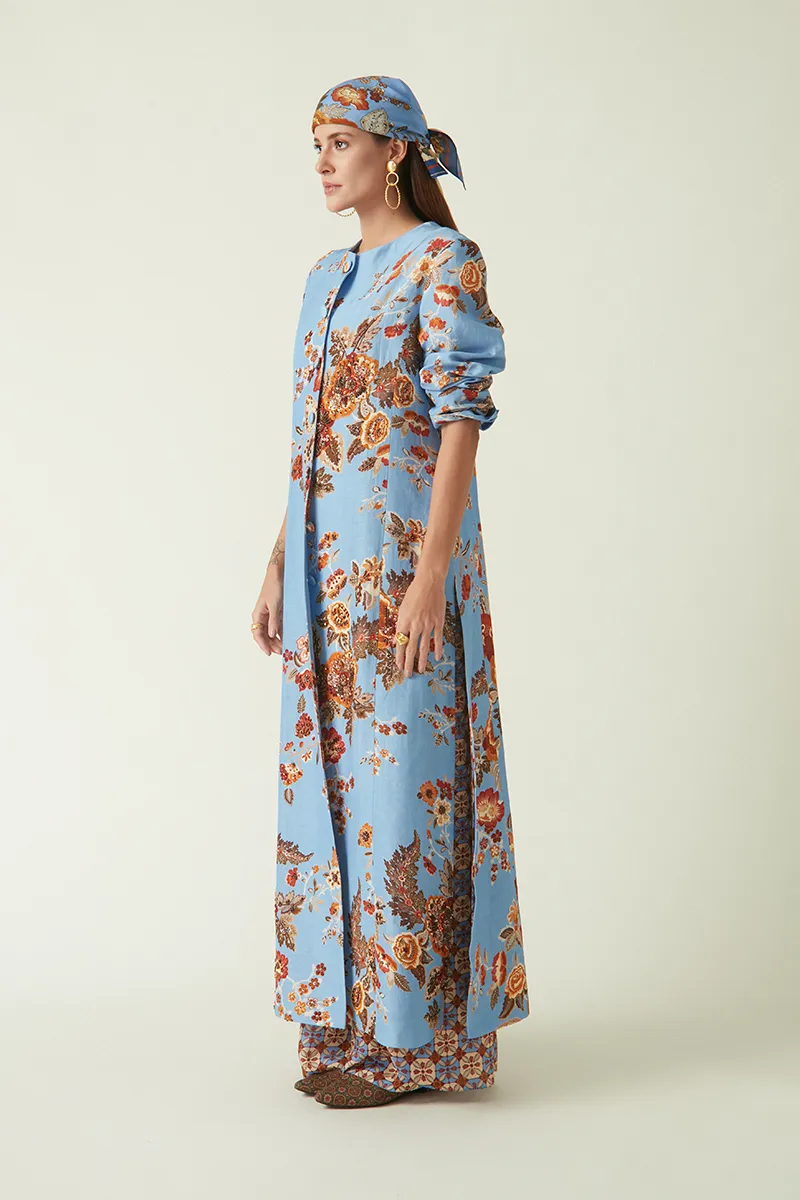 Summer Jacket Linen Satin Embroidered-Fashion Edit Java 03A-7JV-05-Payal Pratap