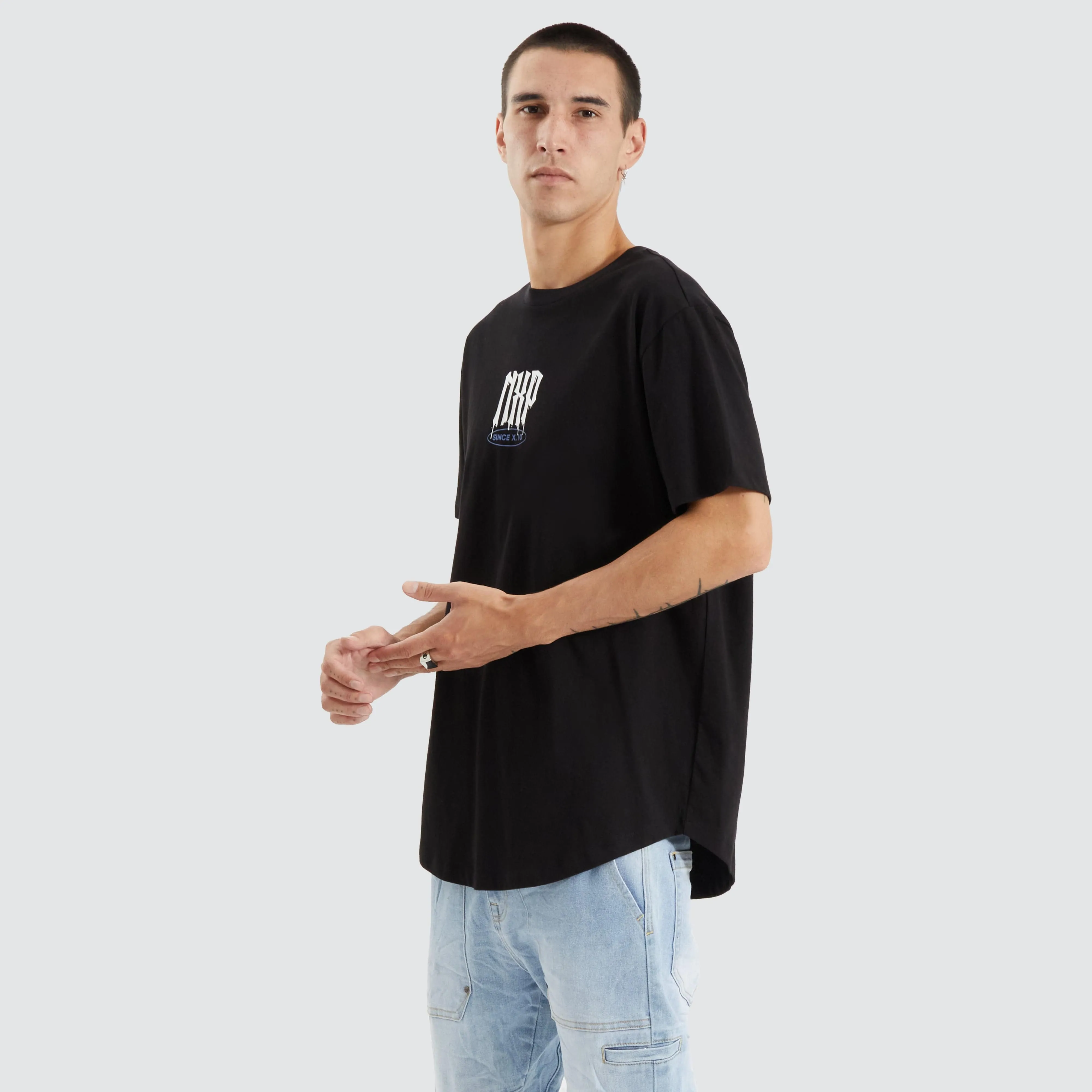 Tryley Dual Curved Tee Jet Black