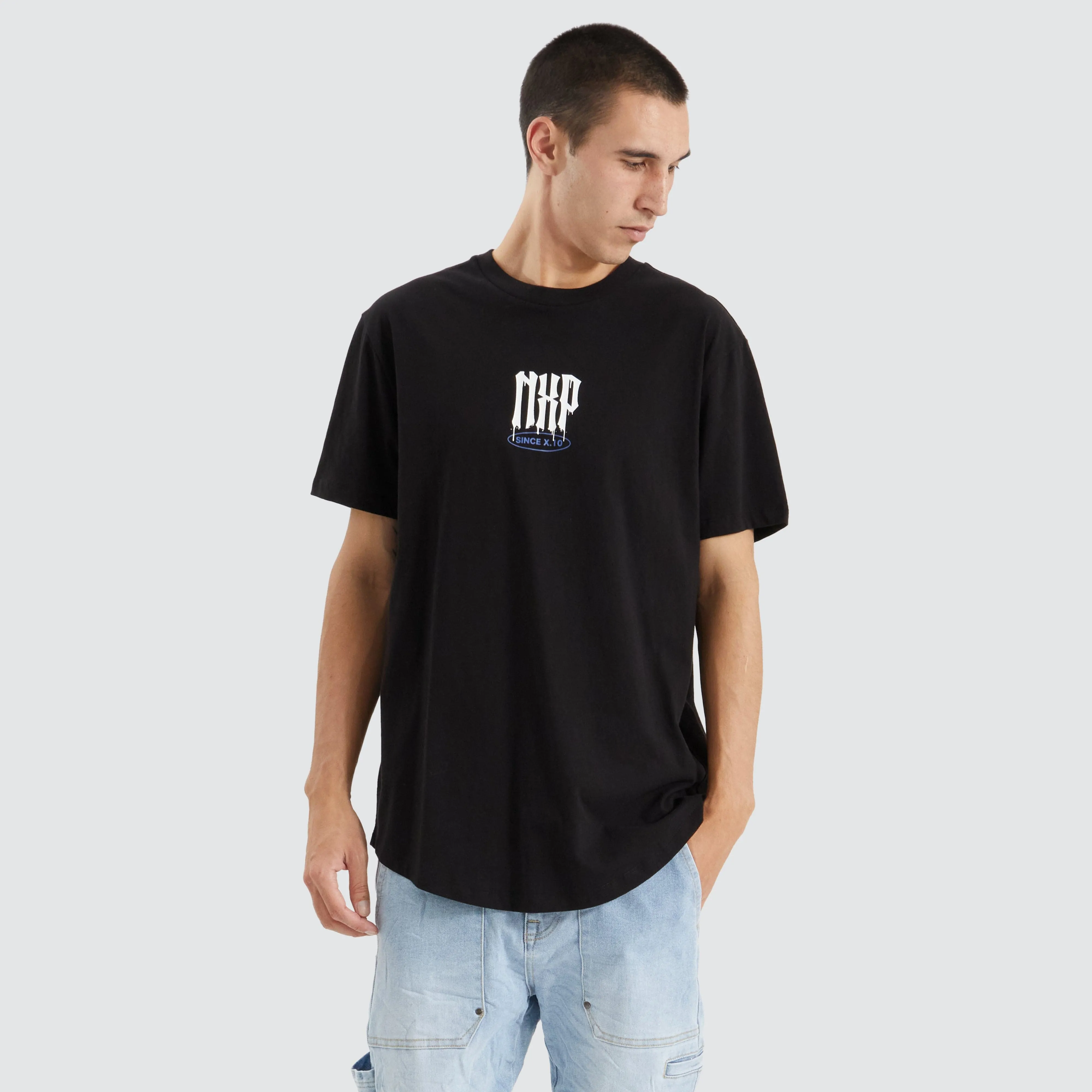Tryley Dual Curved Tee Jet Black