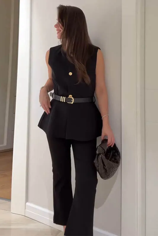 Urban Sleeveless Blazer & Pants Set