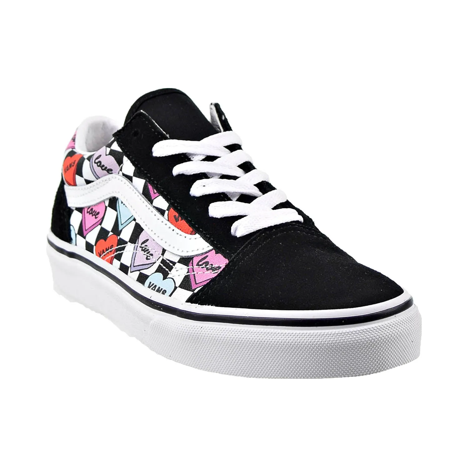 Vans Candy Hearts Old Skool Big Kids' Shoes Black-True White