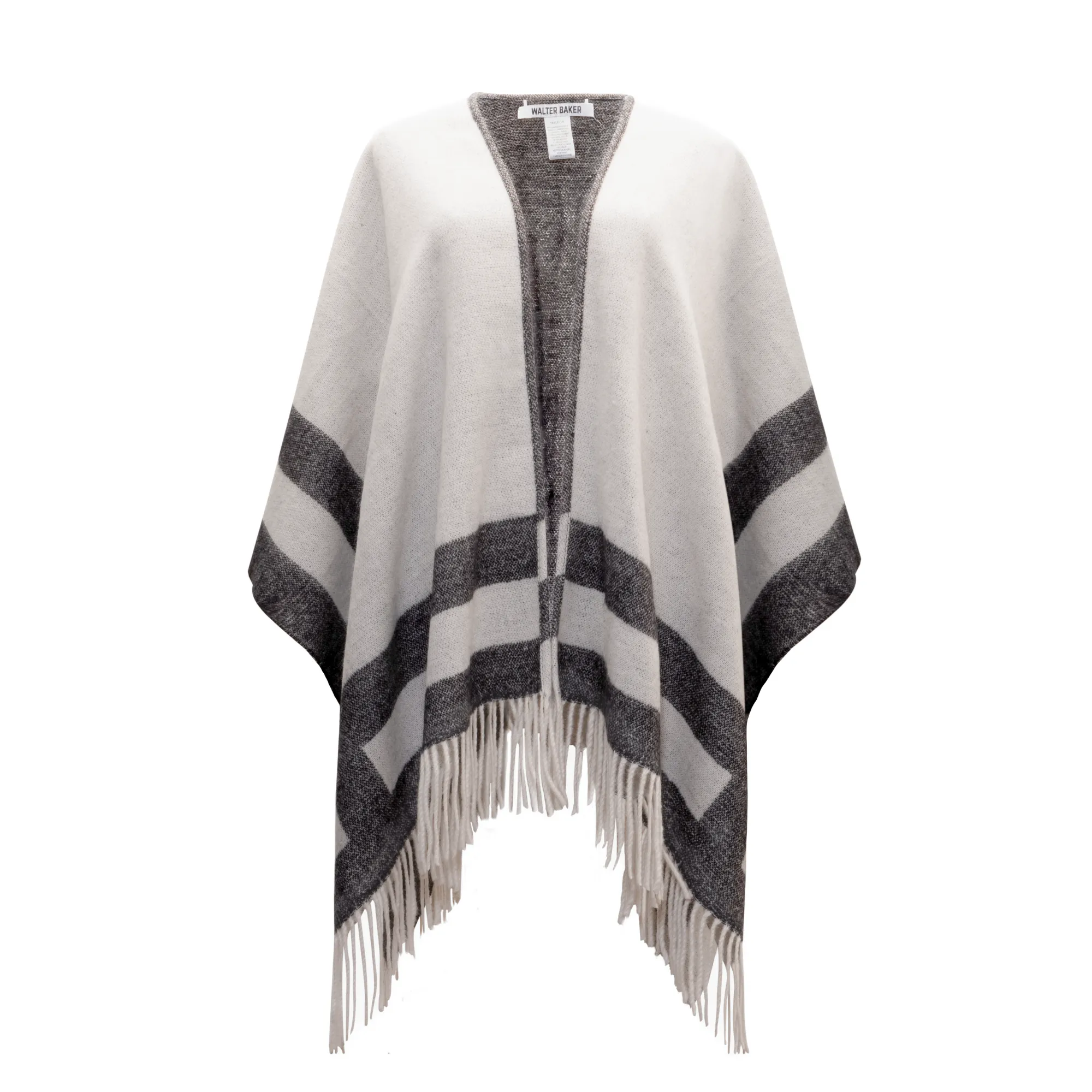 Verushka Reversible Poncho Charcoal/Ivory