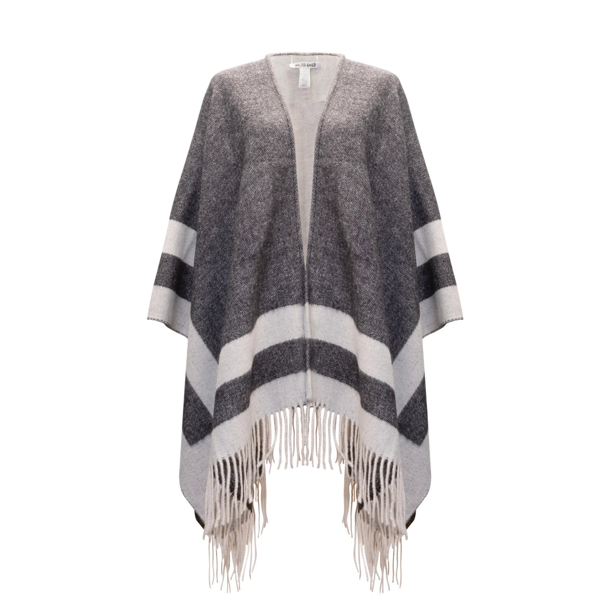 Verushka Reversible Poncho Charcoal/Ivory