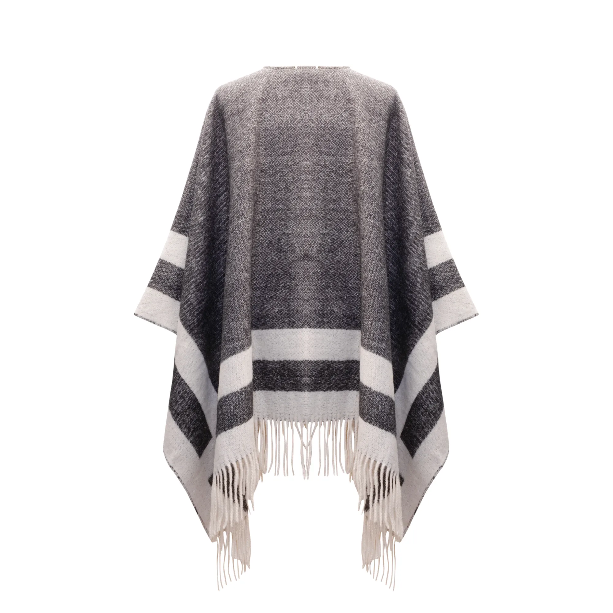 Verushka Reversible Poncho Charcoal/Ivory