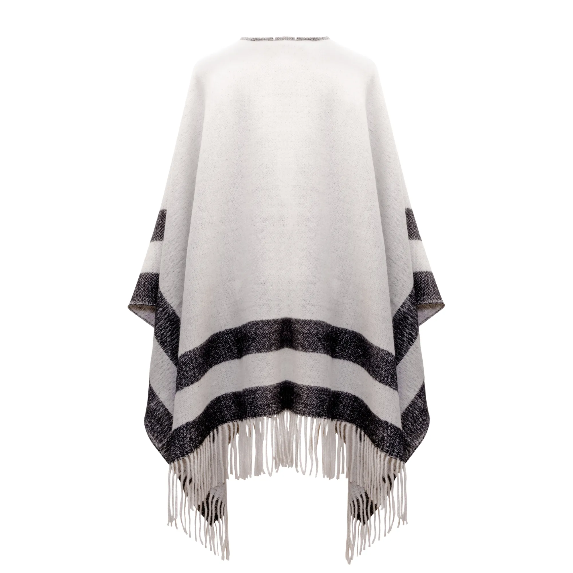 Verushka Reversible Poncho Charcoal/Ivory