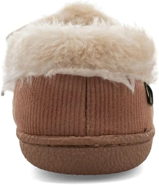 Western Chief Women's Elaine Slippers  Cozy Faux Fur Lining, Stylish Stitched Lace Detail for Indoor, Moccasin Slip-On Loafers Womens Shoes