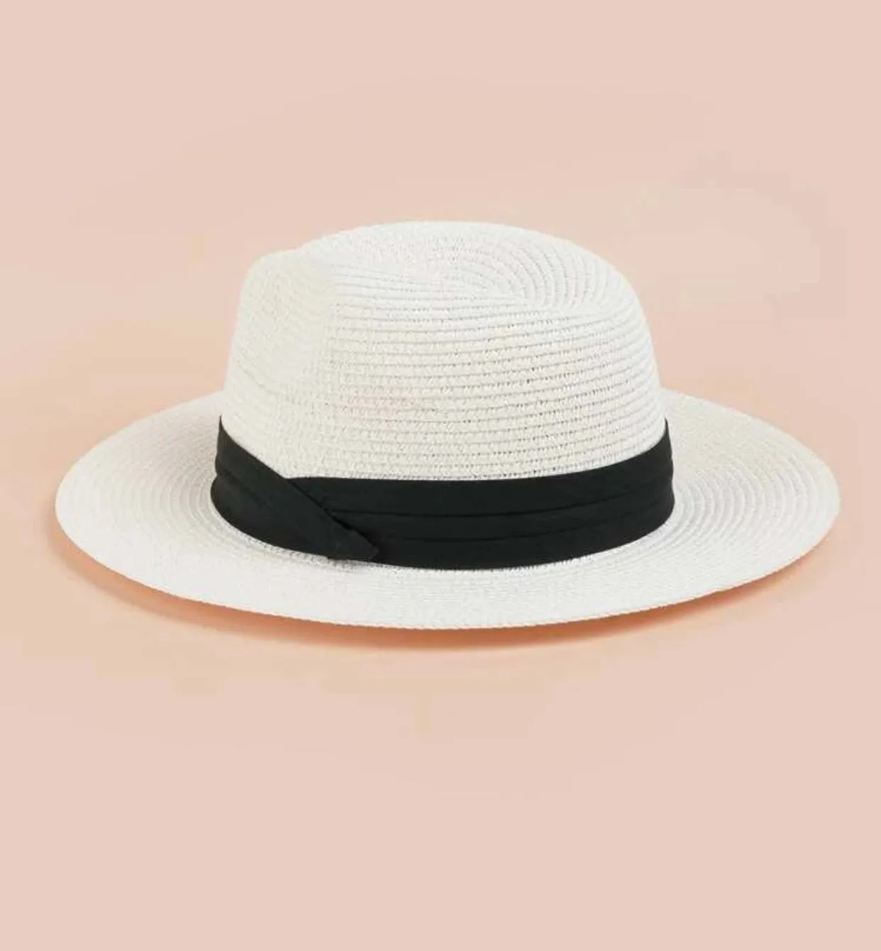 White minimalist straw hat