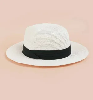 White minimalist straw hat