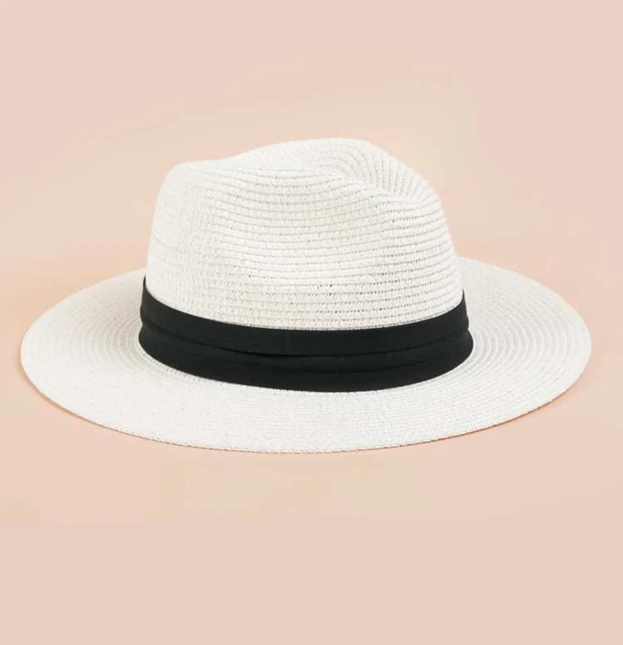 White minimalist straw hat