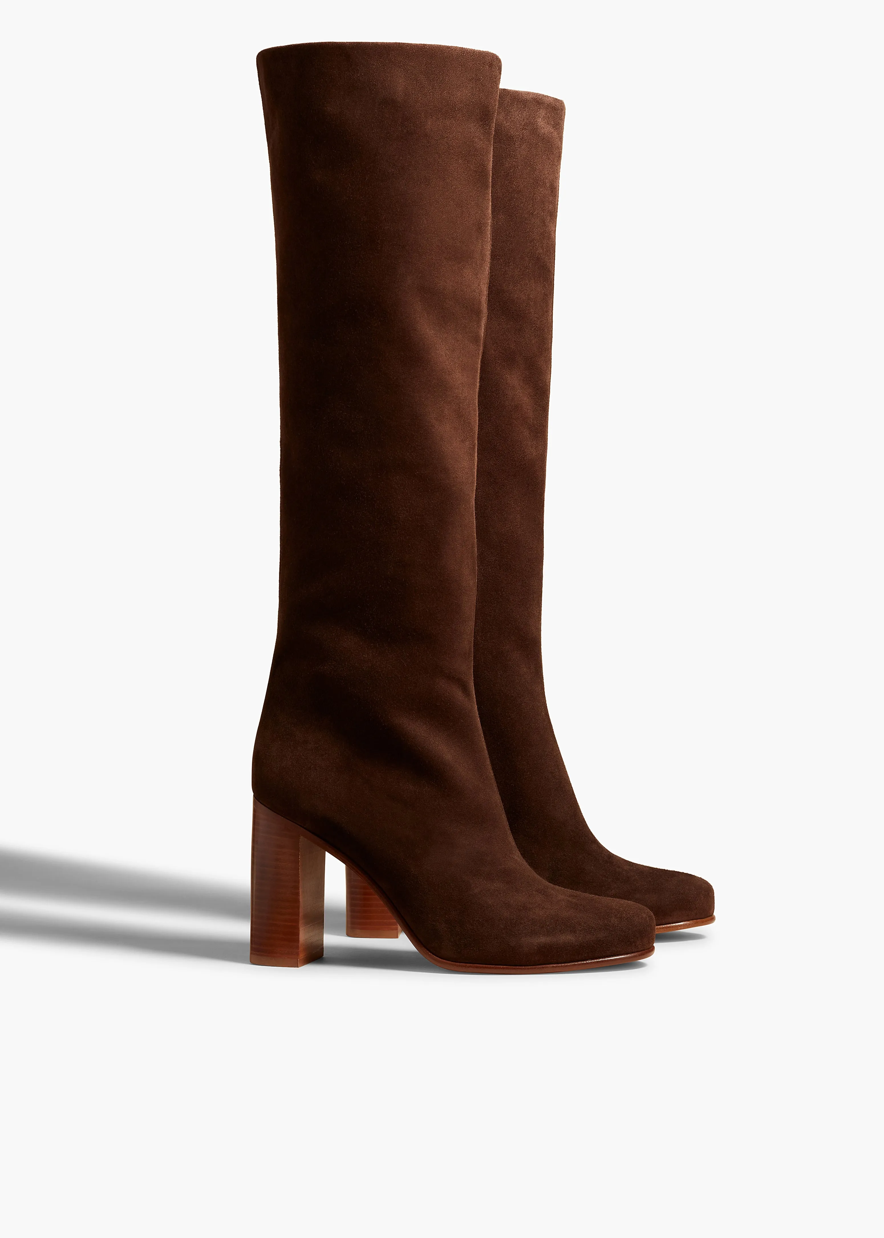 Willow Knee-High Boot in Dark Brown Suede