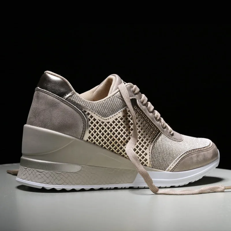 Women Walking Running Shoes Height Increasing Comfortable