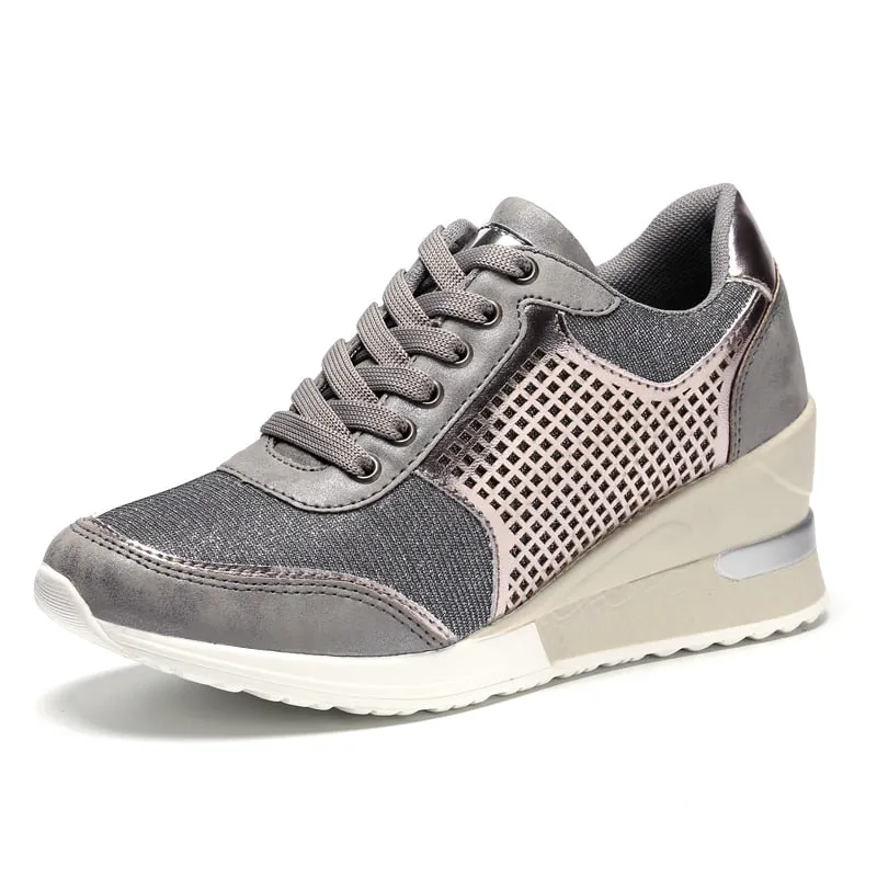 Women Walking Running Shoes Height Increasing Comfortable