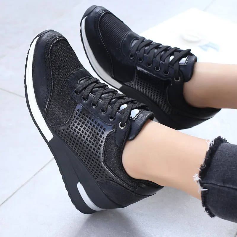 Women Walking Running Shoes Height Increasing Comfortable