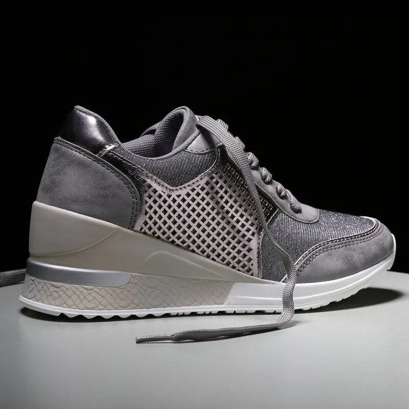 Women Walking Running Shoes Height Increasing Comfortable