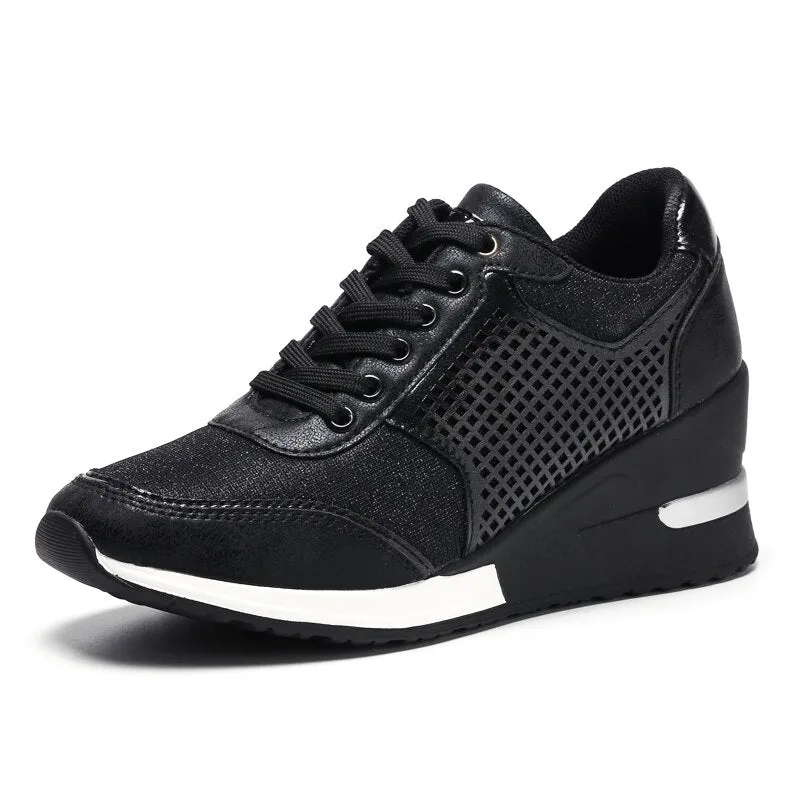 Women Walking Running Shoes Height Increasing Comfortable