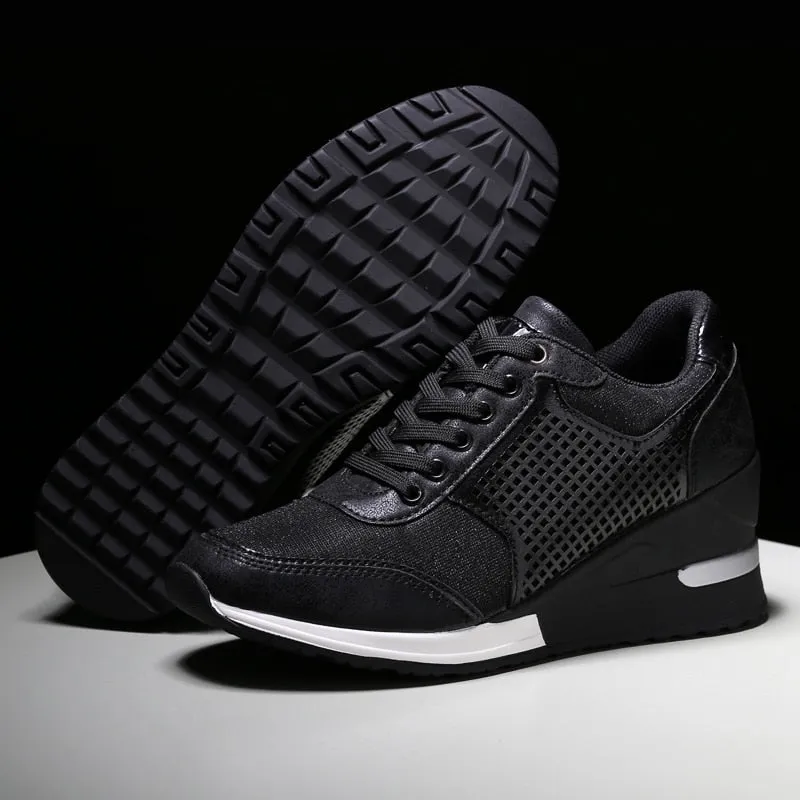 Women Walking Running Shoes Height Increasing Comfortable